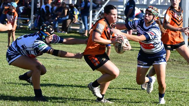 The Herbert River Crushers Women’s team drew 20-20 with Townsville Brothers in a hard-fought contest in Ingham on Saturday. Picture: Cameron Bates