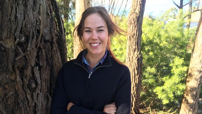 Zoe Carter is a farmhand in Victoria. Picture: Madeleine Stuchbery