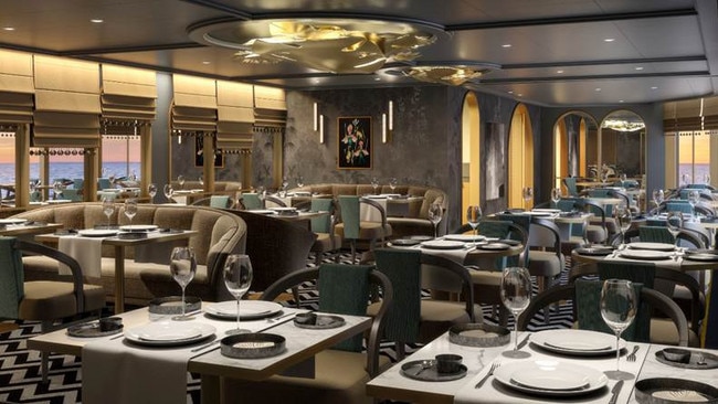 A render of Indian restaurant Aranya on Cunard’s Queen Anne.