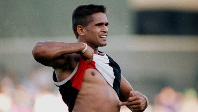 Nicky Winmar at Victoria Park in 1993. Picture: John Feder