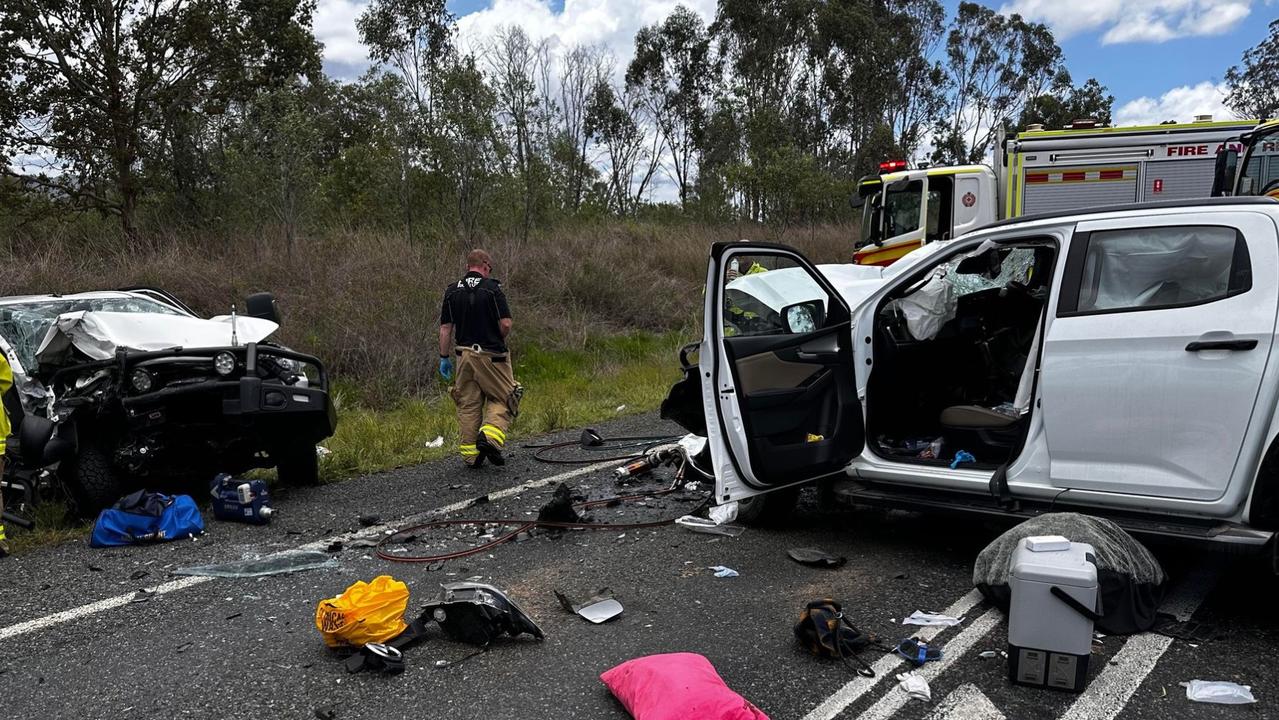 The scene of the Bororen crash on the Bruce Highway on December 20 2023 Photo: RACQ Capricorn Rescue