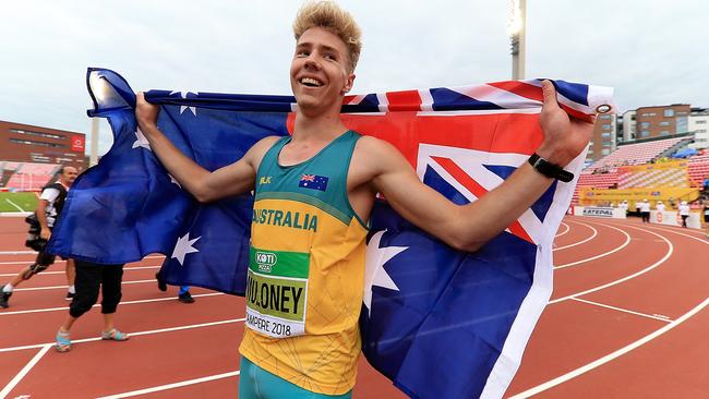 Ashley Moloney after winning the world under 20 decathlon in Finland. (Photo by Stephen Pond/Getty Images for IAAF)