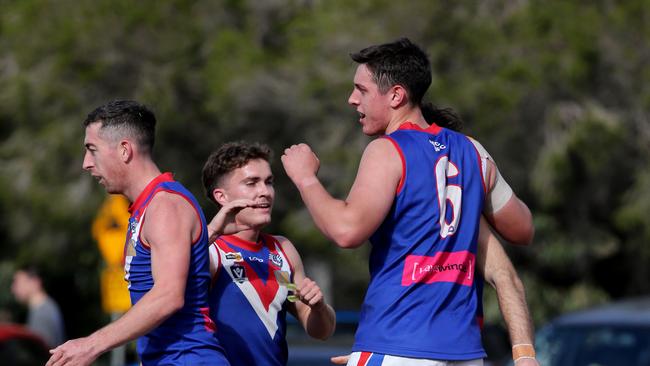 South Barwon's Ben Kellett celebrates a goal. Picture: Mike Dugdale