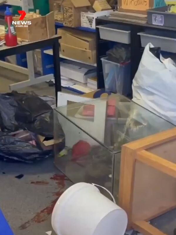 Rooms were also trashed at Happy Valley Primary School. Picture: 7NEWS