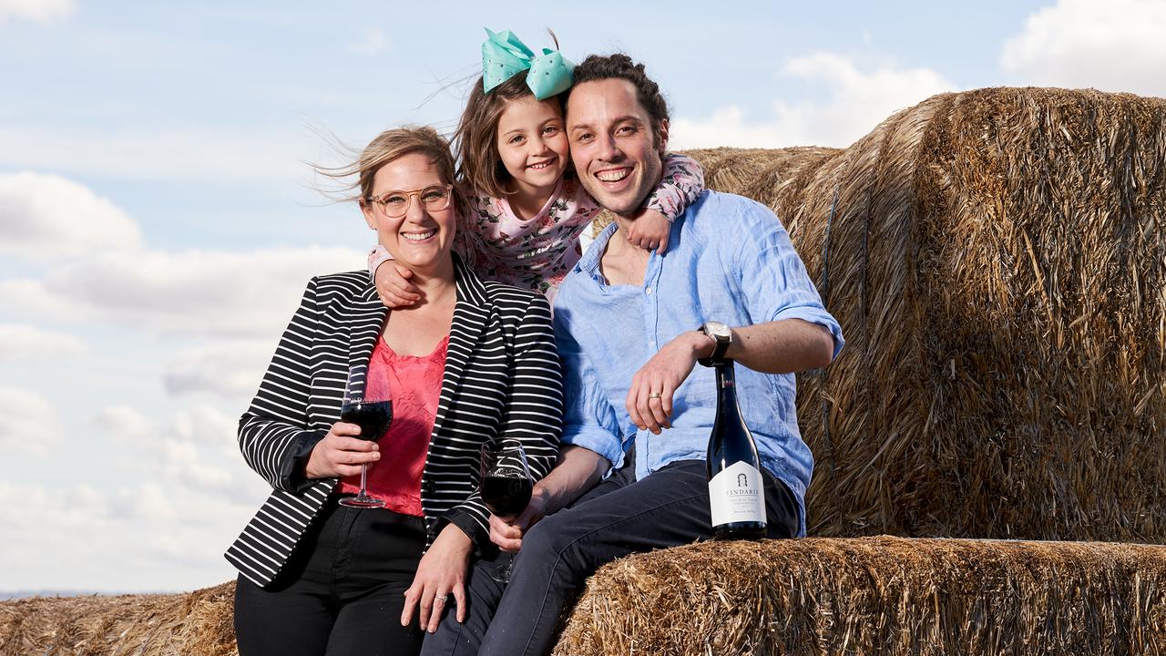 Topiary team, Adele, Isla, 5 and Kane Pollard at Pindarie Wines in Gomersal. Picture: Matt Loxton