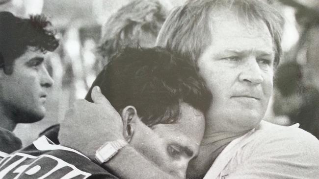 Former Ipswich Jets coach Tommy Raudonikis comforted his players at their Brisbane Rugby League grand final loss.