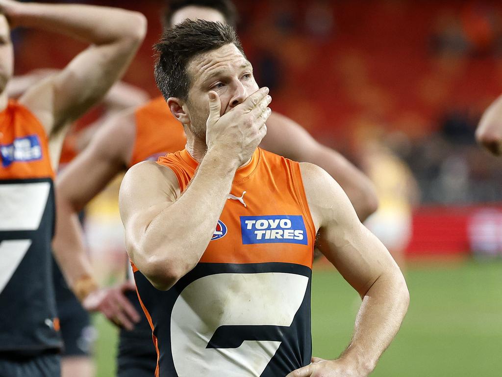 Toby Greene copped a $20,000 fine for his part in the ‘Wacky Wednesday’ celebrations. Picture: Phil Hillyard