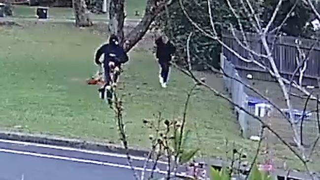 The blond man on the right caught on CCTV running next to an accomplice right after the shooting of Mejid Hamzy. Picture: NSW Police