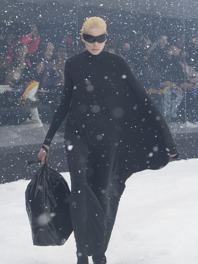 The ‘trash pouch’ debuted at Balenciaga’s March show. Picture: Supplied