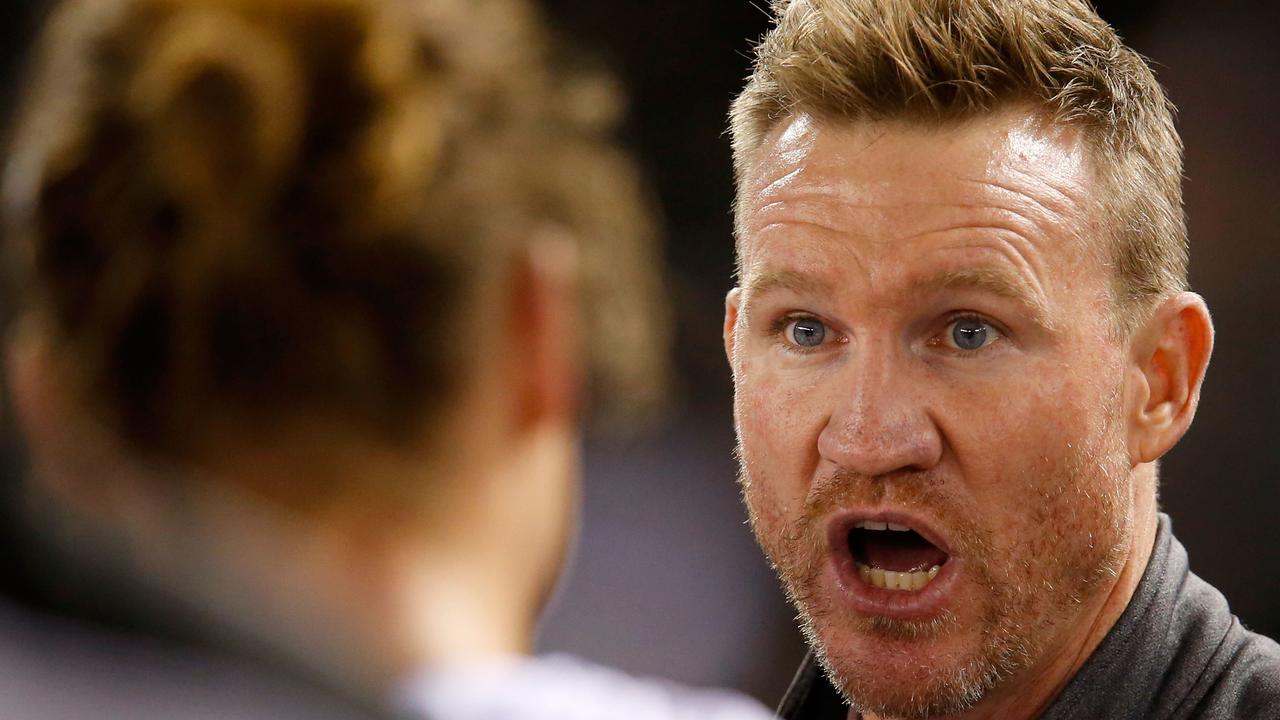 Nathan Buckley has met with the Tasmania Devils about the possibility of coaching the AFL’s newest team. (Photo by Darrian Traynor/AFL Media/Getty Images)