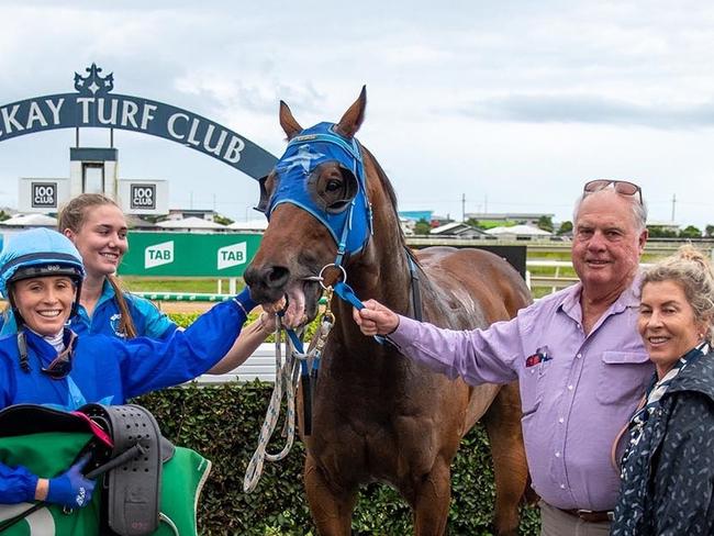 Siberian Route is showered with love from both Jockey and connections after its big win 700 days after a near career ending tendon injury