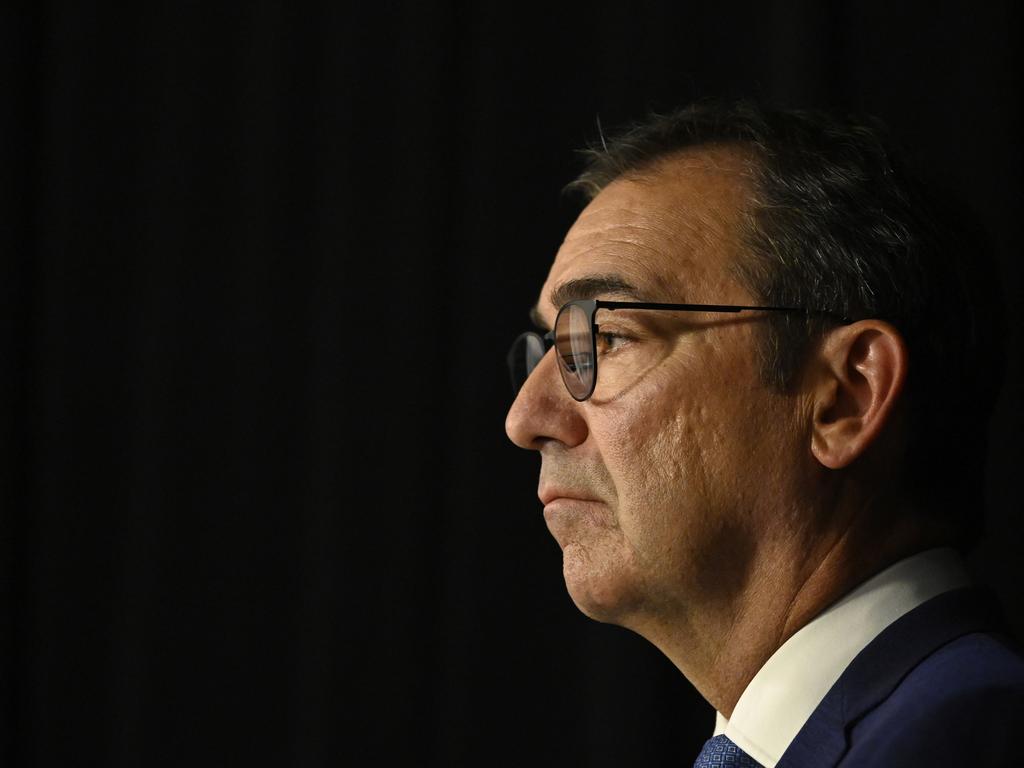 Premier Steven Marshall flagged the possibility of restrictions getting tougher again. (Photo by David Mariuz/Getty Images)