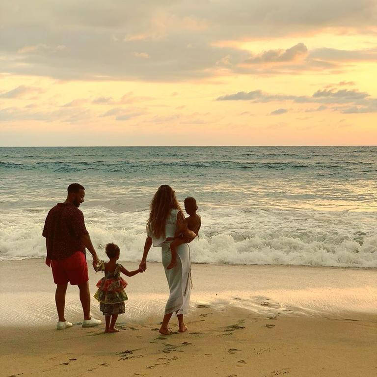 The family enjoy a beautiful sunset on. Picture: Instagram