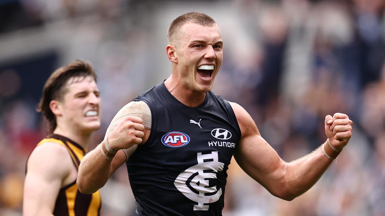 History suggests Carlton captain Patrick Cripps is headed towards his first finals series this year. Picture: Michael Klein