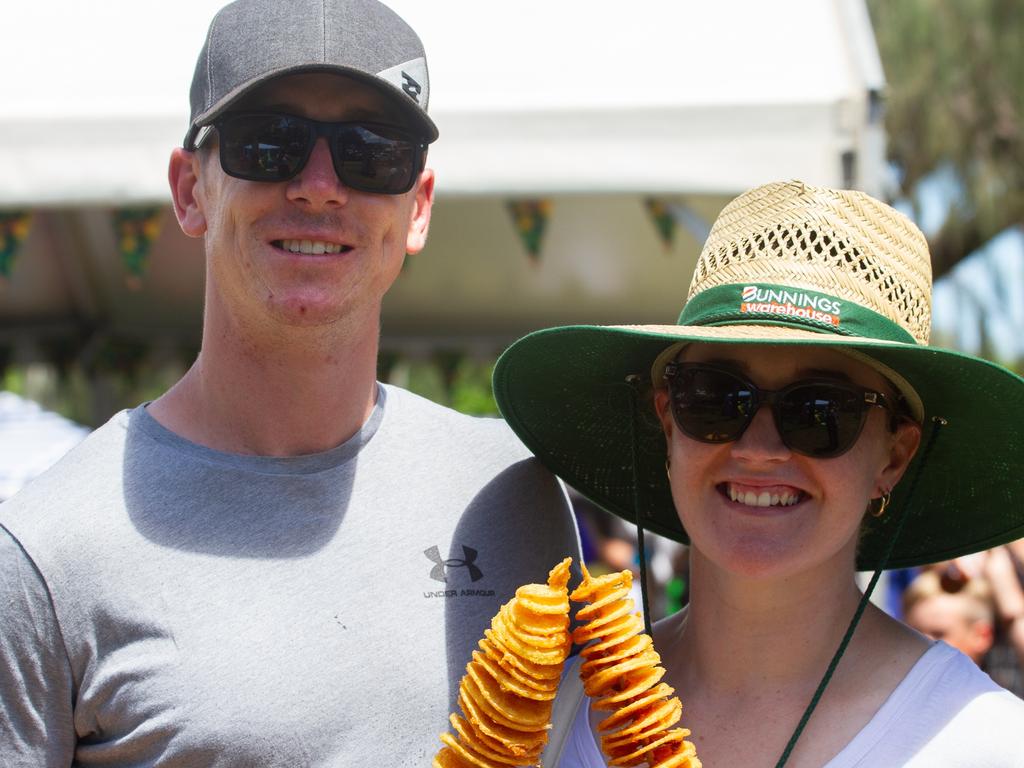 Courtney and Aiden enjoyed the food stall snacks.