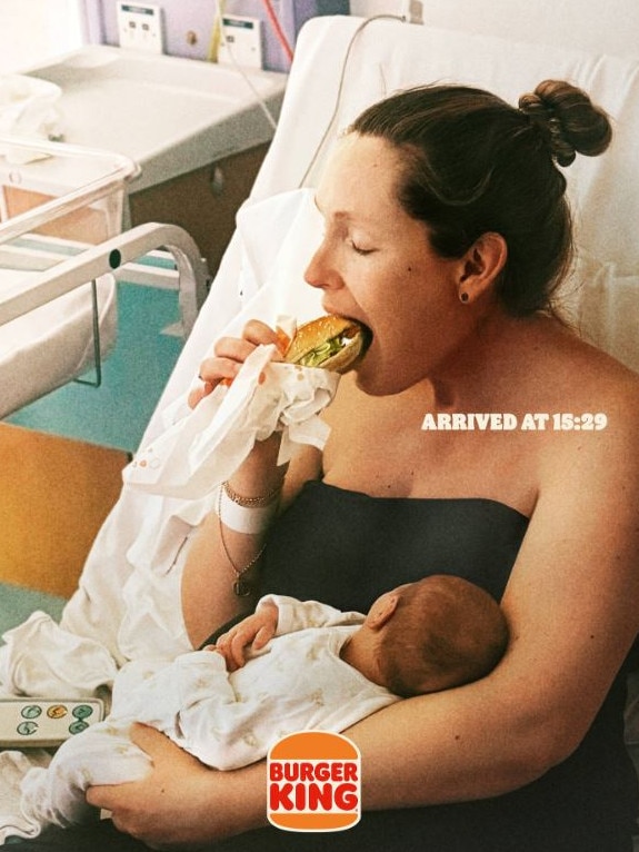 But women said those who were offended by the photos were “mansplaining what women can and cannot do after childbirth’. Picture: Burger King