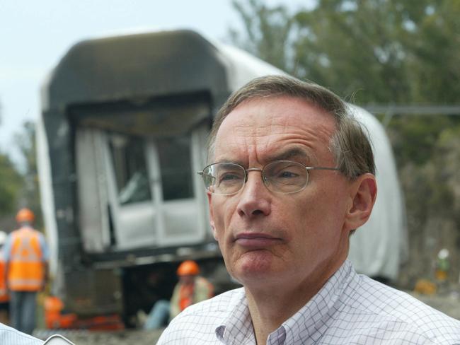 Then-Premier Bob Carr at the Waterfall site.