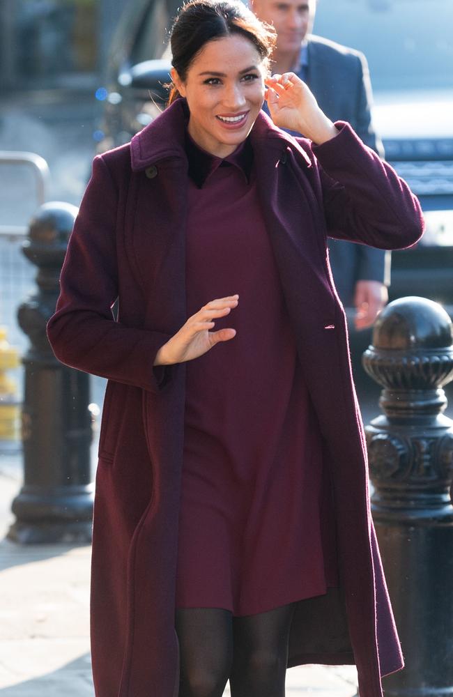 NOVEMBER 21, 2018 - Where: London, England. Wearing: Club Monaco coat and dress. Picture: Mark Cuthbert/UK Press/Getty Images
