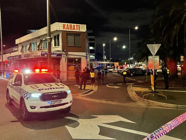 People were seen crying at the station on Thursday night. Picture: Olivia Jenkins