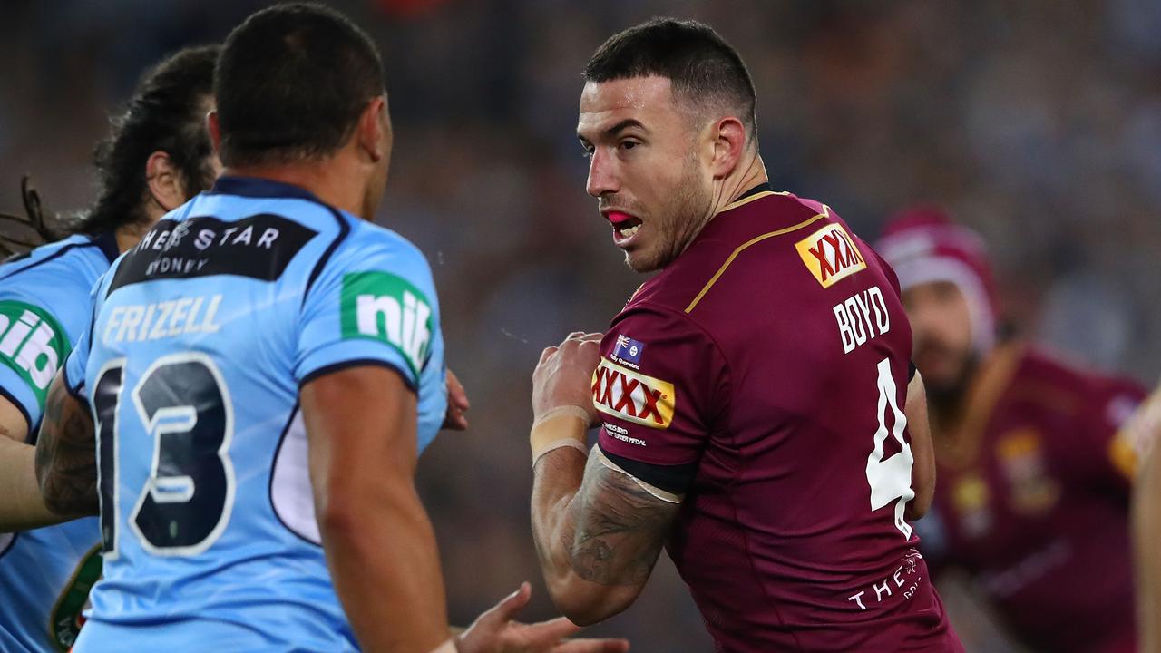 Former Maroons star Darius Boyd played a pivotal role in Pat Carrigan’s recovery from an ACL injury last year. Picture: Cameron Spencer/Getty Images