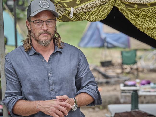 Travis Fimmel on the set of season two of Aussie thriller Black Snow.