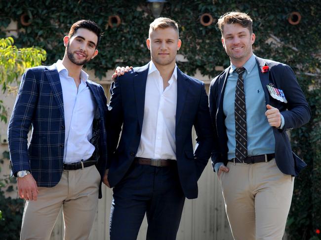 Mr World Australia contestants Jony Berry, Kacper Hubiak and David Belforde. Picture: Andrew Henshaw