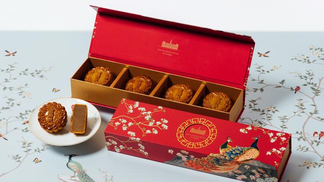 The Fullerton Sydney’s Mooncake Collection in Red Signature Box. Picture: Supplied