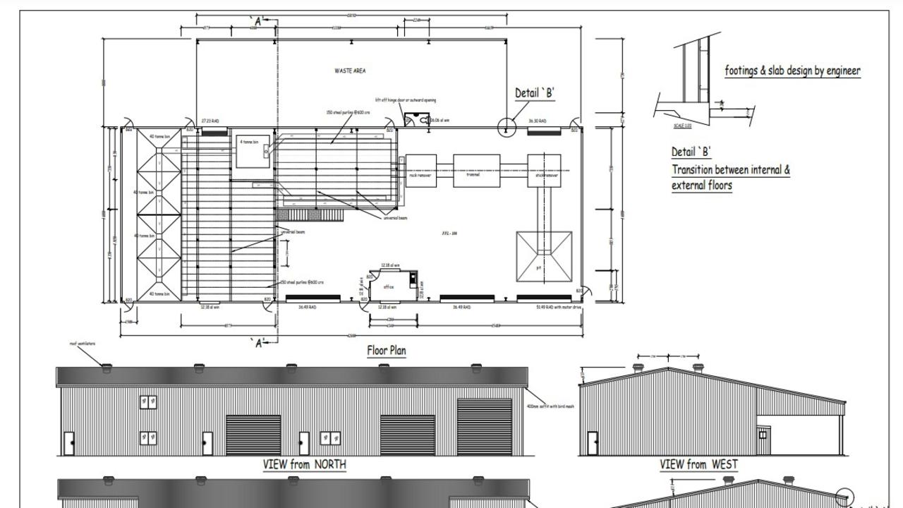 Plans for the new packing shed will include Colourbond finishes on walls and the roof that match the surrounding rural area.