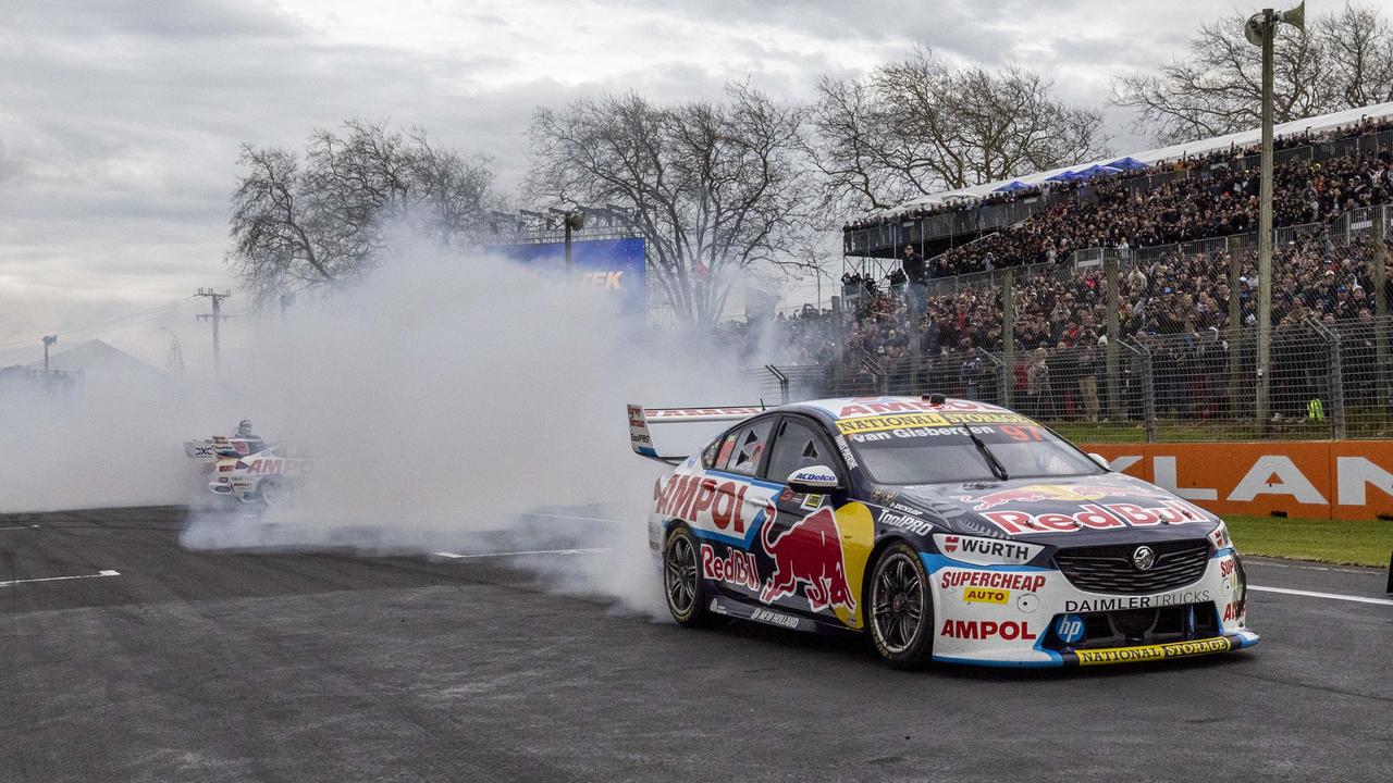 New Zealand driver Shane van Gisbergen wins and emotional ITM Auckland SuperSprint winning the round and the Jason Richards Trophy today during event 10 of the Repco Supercars Championship, Pukekohe, Auckland, New Zealand. 11 Sep 2022 Picture: Edge Photographics