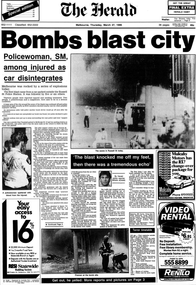 Front page of The Herald on March 27, 1986. Picture: Photo File