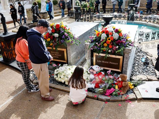 Lisa Marie Presley was buried next to her son, Benjamin Keough, at Graceland. Picture: Getty Images via AFP