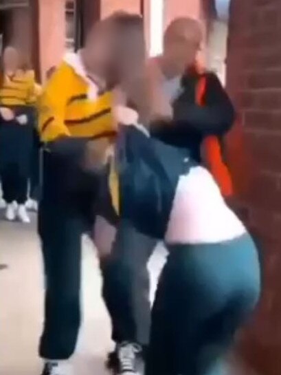 Security guards were called in after video emerged of three separate fights at the school.