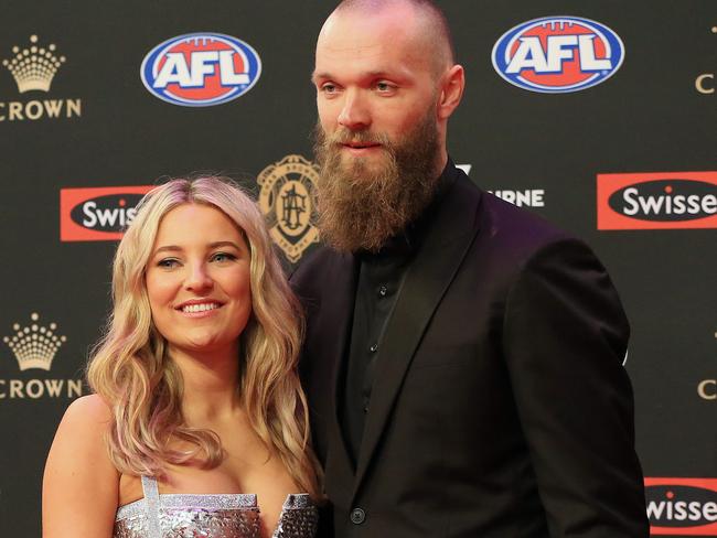 2018 AFL Brownlow Medal Vote Count at Crown Palladium. Max Gawn and Jessica Todd. Picture: Mark Stewart