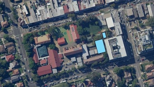 The site of the upgrades are marked in blue. Picture: Gran Associates Australia Architects Pty Ltd