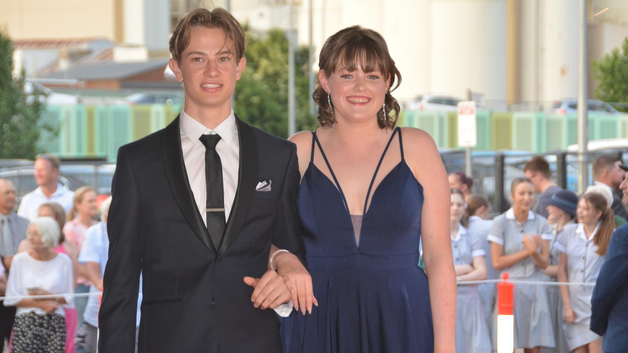 Toowoomba school formals. At the 2023 St Ursula's College formal is graduate Katie Lipp with her partner Cooper Schulz. Picture: Rhylea Millar