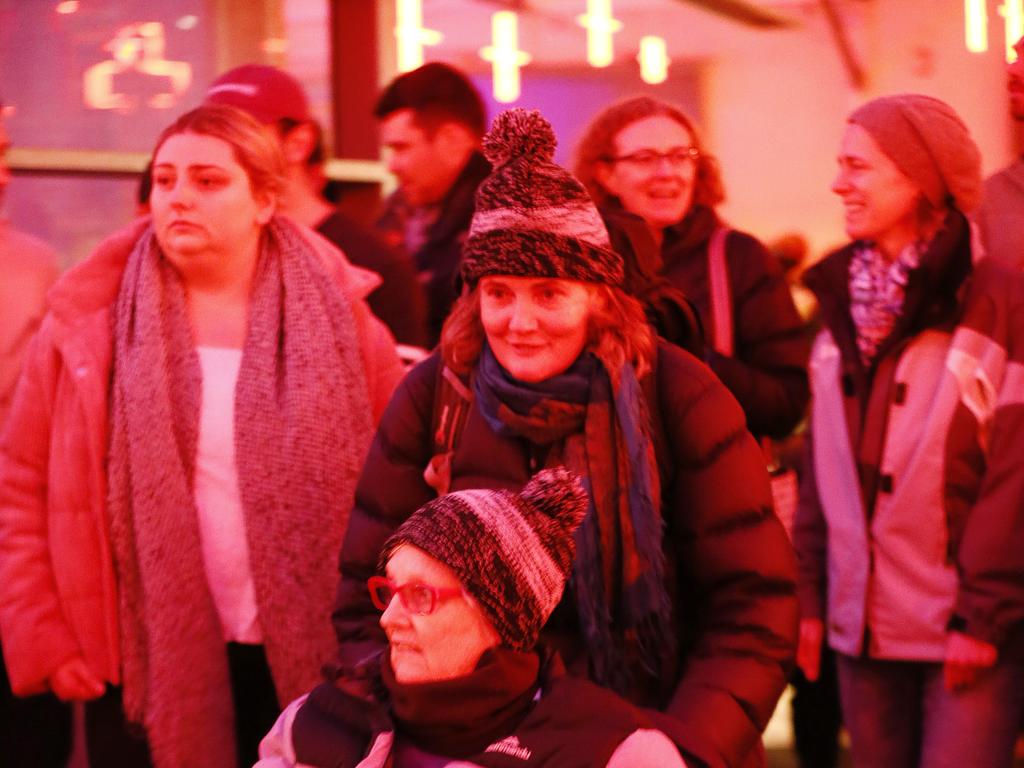 The final night of Dark MOFO Winter Feast saw large crowds putting stall holders under the pump. Picture: MATT THOMPSON