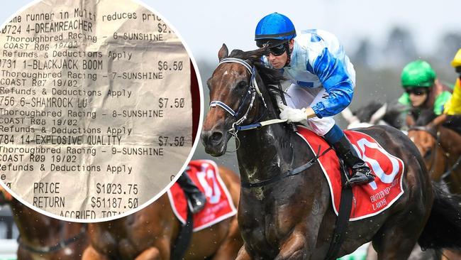 One lucky punter turned $50 into $50,000 after a successful four leg multi bet on the Sunshine Coast races.