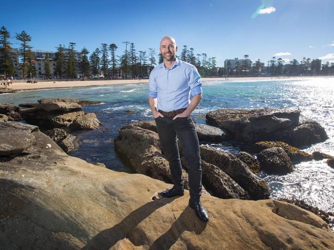 Airbnb Australia policy head Brent Thomas at Manly Beach. Picture: Julian Andrews