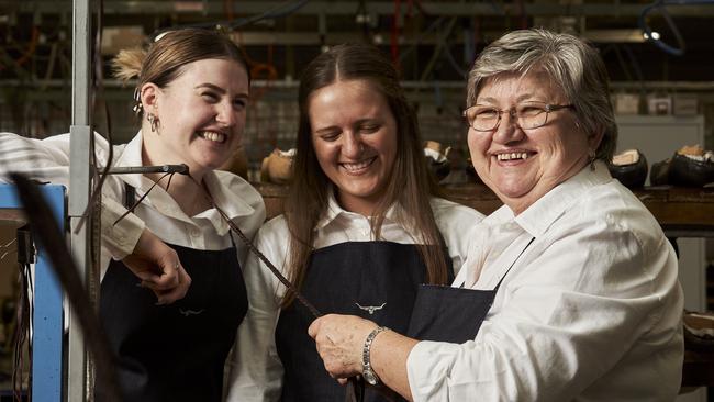 Staff pictured at the R.M. Williams factory earlier this year. Picture: Matt Loxton