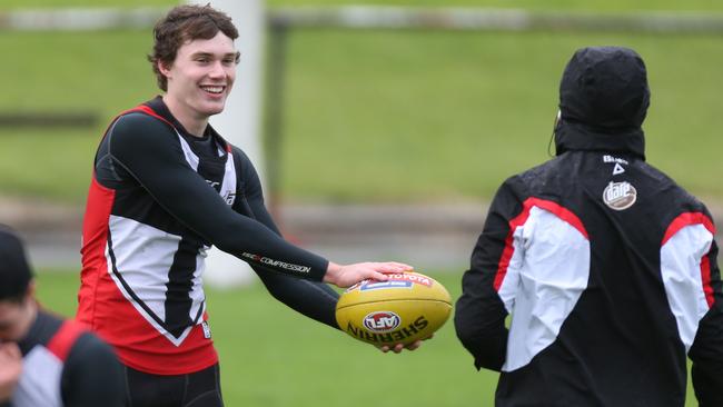 Blake Acres at St Kilda training at Moorabbin.