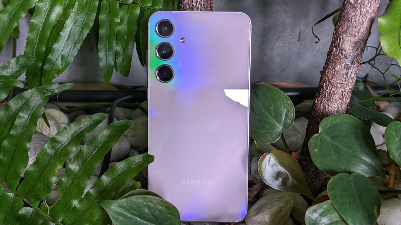 Samsung Galaxy A55 in Awesome Lilac. Picture: Lauren Chaplin.