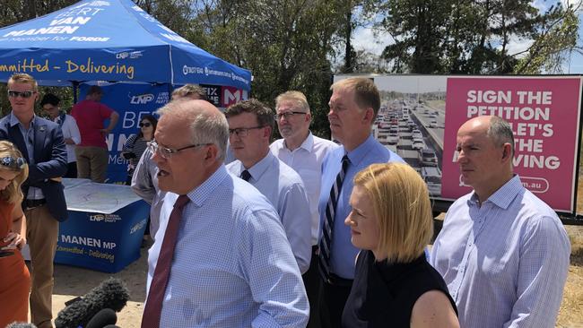 Prime Minister Scott Morrison speaks to media following the announcement Picture: Andrew Potts