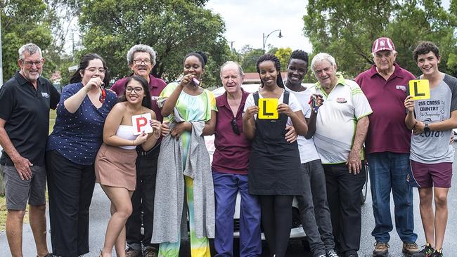 Some of the learner drivers who have had help from the Braking the Cycle program at Crestmead.