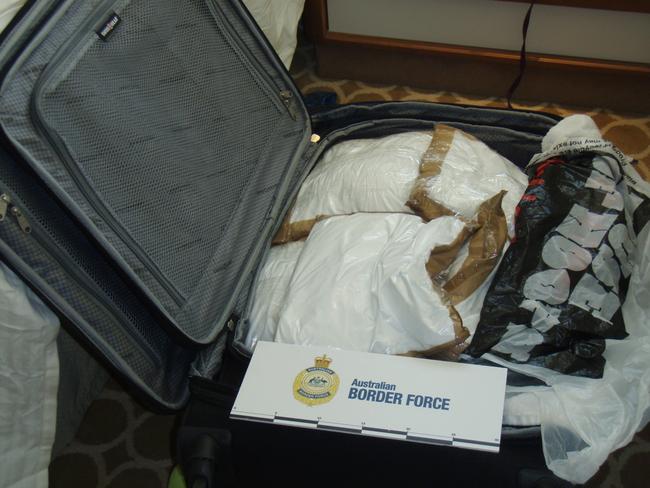 The cocaine allegedly found in two suitcases. Picture: Australian Boarder Force via AP