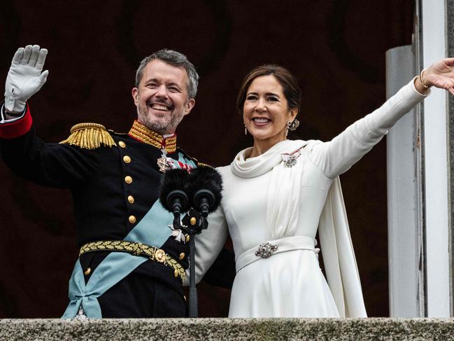 The dress featured a sash-turned-neckpiece. Picture: AFP