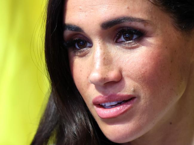 DUESSELDORF, GERMANY - SEPTEMBER 14: Meghan, Duchess of Sussex Prince, attends the Ukraine Nigeria Mixed Team Preliminary Round - Pool A Sitting Volleyball match during day five of the Invictus Games DÃÂ¼sseldorf 2023 on September 14, 2023 in Duesseldorf, Germany. (Photo by Chris Jackson/Getty Images for the Invictus Games Foundation)