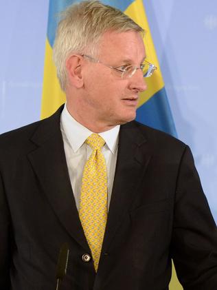 Former Swedish Prime Minister Carl Bildt has hit out at Donald Trump. Picture: AFP
