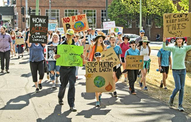 Global climate strike marches in Toowoomba. Picture: Nev Madsen