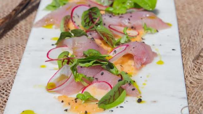 Kingfish tartare in on the menu.