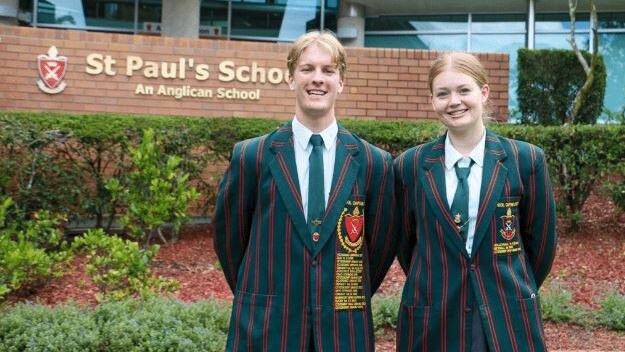 St Paul’s School captains Logan Stansfield and Halle Bretherton. Photo – contributed.